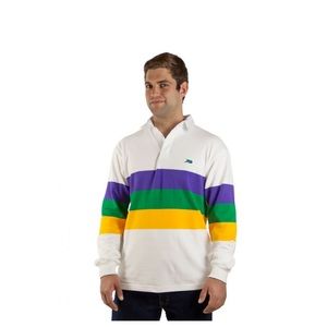 Brand new Men’s XS Perlis Mardi Gras Rugby striped shirt